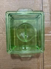 Green Depression Glass Refrigerator Dish with Lid