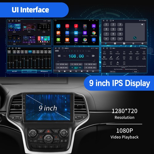 CARPLAY FOR 2014-2022 JEEP GRAND CHEROKEE ANDROID 14.0 CAR STEREO RADIO GPS +AHD - Picture 7 of 12