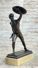 Gladiador romano Sparton guerrero escultura de bronce base de mármol estatua estatuilla arte