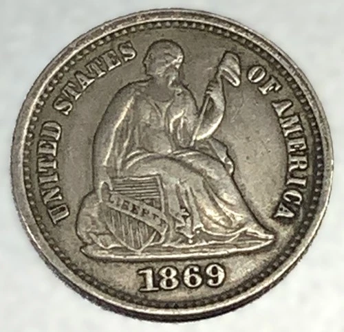 1869 S Seated Liberty Half Dime 5c Better Grade XF Condition 230K Mintage - 1748