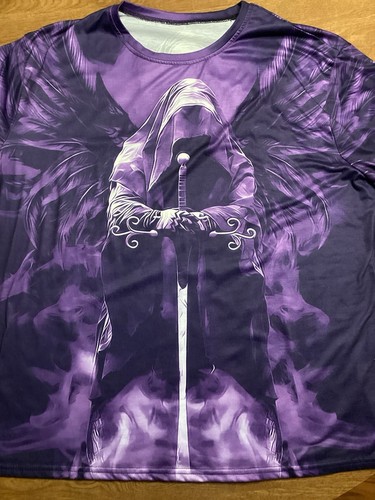 Winged Knight AOP Shirt Size 2XL Polyester Dragons Mythology - Picture 2 of 2
