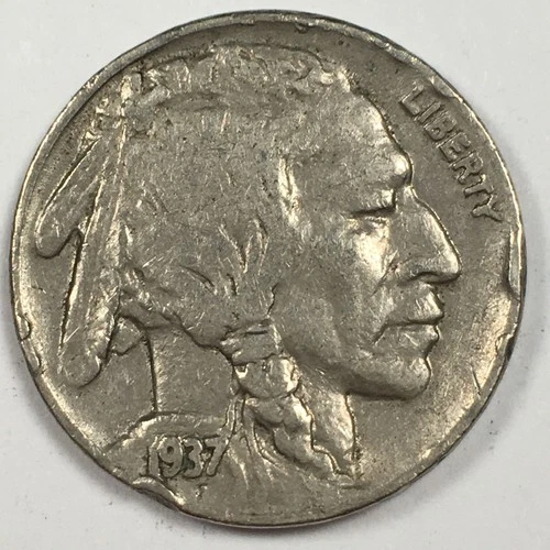 1937 Buffalo Nickel - Extremely Fine (XF) Full Date KM#134 Damaged - 7724