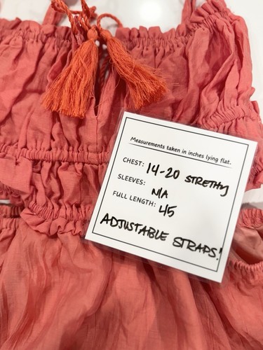 Women’s Tiered Maxi Dress with Adjustable Spaghetti Straps Sz S Watermelon Red - Picture 4 of 7