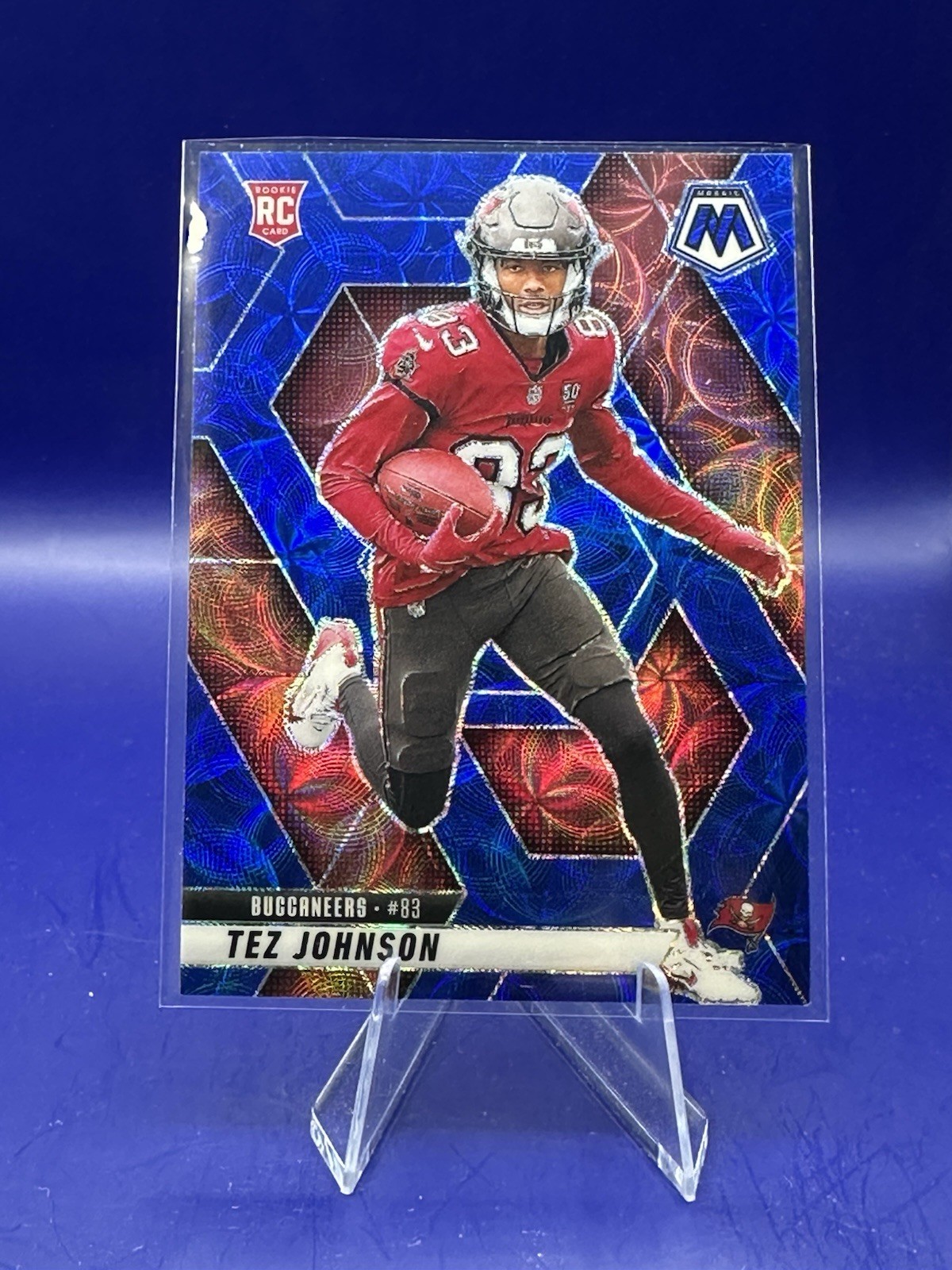 2025 Panini Mosaic - Rookies Tez Johnson #316 Blue Scope Prizm (RC)