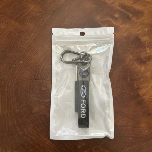 Ford Keychain Real Leather Black Chrome Ring Keychain - Bild 3 von 3
