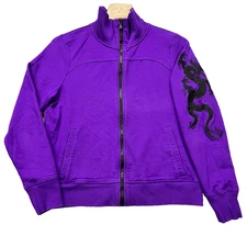 Lauren Ralph Lauren Jacket Womens L Dragon Embroidered Full Zip Activewear Y2K