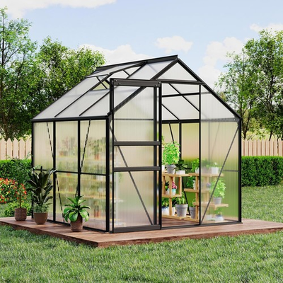 #ad #ad 6 x 6 FT Polycarbonate Greenhouse Outdoor Greenhouses with Aluminum Frame $342.39