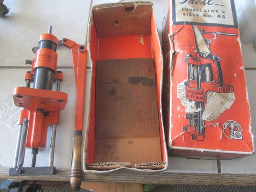 Vintage Lyman Ideal No 45 Lead Bullet Lubricator And Sizer Press In Original Box