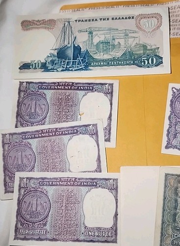 1968 100 Rupees Reserve Bank of India,1964 50 Greek Drachma,100 Yuan,Rupee,Lot 7 - Picture 7 of 14