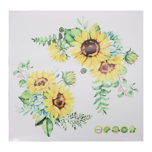 Removable Sunflower Wall Sticker Kitchen Bathroom Waterproof Decals Home Decors - Picture 8 of 21