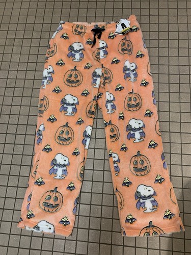 Peanuts Halloween Snoopy Kürbis Plüsch Pyjamahose Gr. M leuchtet im Dunkeln Neu mit Etikett