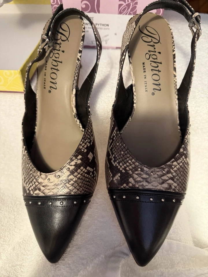 Zapatos de cuero Brighton Frieze con estampado de serpiente talla 10 Foto 2 de 4