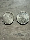 2 1922 Peace Silver Dollar LOT  1 Denver mint and 1 Philadelphia mint 90% SILVER