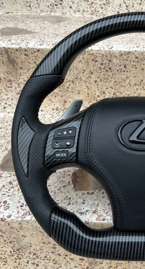 LEXUS 2006-2013 IS250 IS350 SPORT HYDRO DIP VOLANTE DE FIBRA DE CARBONO Foto 3 de 4