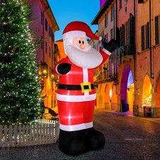 8FT Christmas Inflatable Santa Claus Built-in LED Light Holiday Decor for Yard