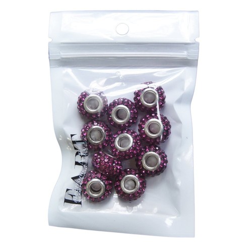 Großloch Groß Tschechisch Kristall Charm Perlen passt Europäischem Bettelarmband (5 Stck., Rosa - Bild 4 von 7