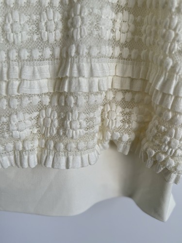 Cocomo Women Layered Ruffle Top Size 1X Short Sleeve Feminine Lace Old Money - Picture 3 of 9