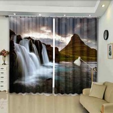 Spectacular large capacity waterfall Printing 3D Blockout Curtains Fabric Window