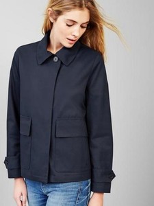 Giubbino Gap Nuovo Donna Mac Corto Da Blu Giacca Nwts Impermeabile Navy Classico BrTvqBWF