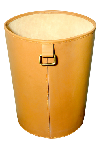 Genuine Leather Round Trash Can/Dustbin/Studio Waste Basket/Multi purpose Bin - Picture 23 of 36