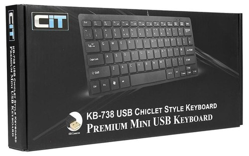 Premium Mini USB Keyboard, Black - KB-738 - Picture 6 of 6