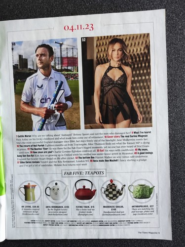 The Times Saturday Magazine 4th Nov 23 England Womens Manager/The Beatles fixer - Picture 2 of 5