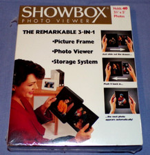 Holson Showbox 3-In-1 Photo Viewer Frame Storage Box Holds 40 3.5x5" Charcoal