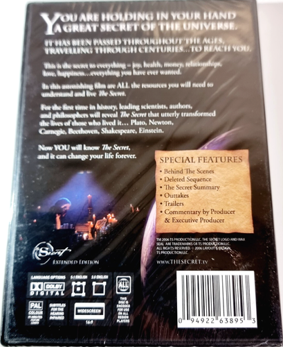 The Secret (DVD) by Rhonda Byrne-Special Features Law of Attraction New Sealed - Picture 2 of 6
