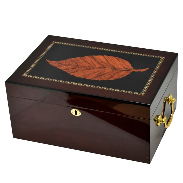 Cedar Cigar Humidor High Gloss Maple Wood with Minor Imperfections HUM-100TY Cedar Cigar Humidor High Gloss Maple Wood with Minor Imperfections HUM-100TY
