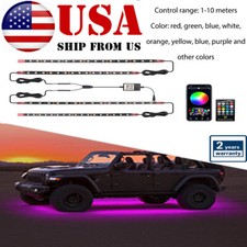 4pcs RGB 48 LED Strip Under Car Tube Underglow Underbody System Neon Lights Kits