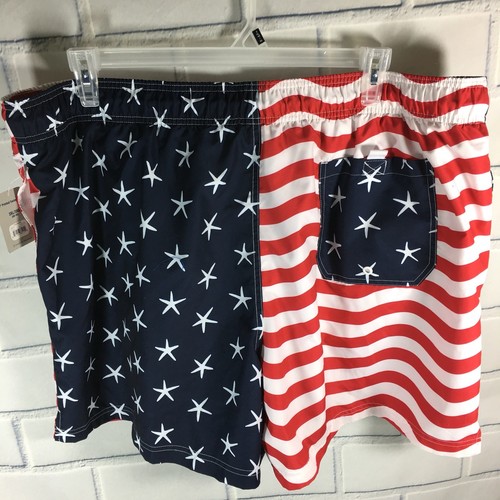 George Brand Mens SZ 3XL 48-50 Bañador Bandera Rojo Blanco Azul 6" inseam (K88) - Imagen 3 de 6