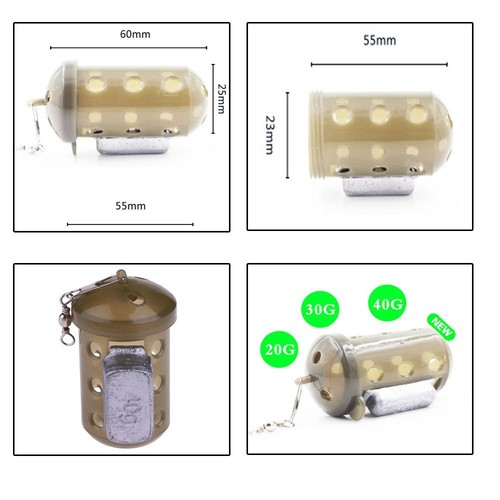 Lure Lead Pellet  Basket Feeder Holder Swim Feeder In-line Fishing Bait Cage - Afbeelding 3 van 12