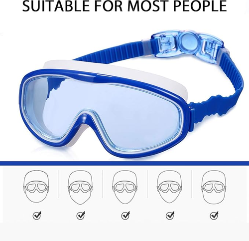 SWIM GOGGLES 2 PACK ANTI-FOG ANTI-UV WIDE VIEW SWIMMING GOGGLES FOR KIDS 3-15 - Picture 21 of 31
