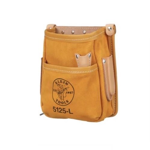 KLEIN TOOLS Electrician Leather Multi Tool Belt (5 Pocket) Pouch Bag (NEW) - Picture 5 of 24