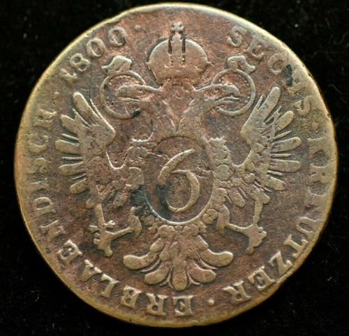 1800 AUSTRIA 15 KREUZER FRANZ II KISER COIN 33MM - Picture 2 of 2