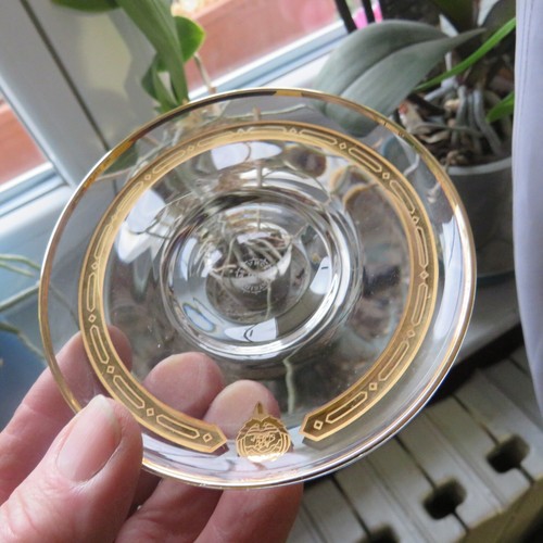 1 Saint Louis Crystal Tea Cup Gold Model Signed - Picture 6 of 11
