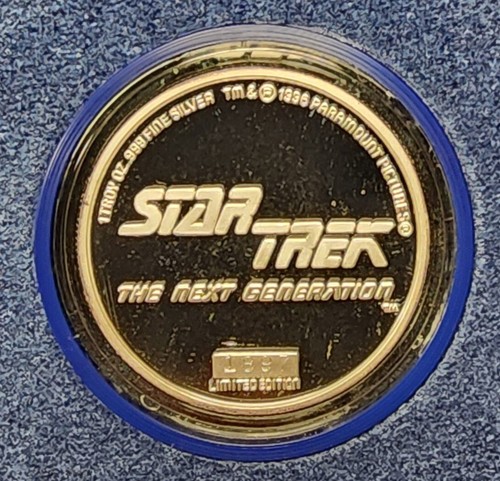 1996 Star Trek Next Generation Captain Picard 0,999 reines Silber rund OGP - Bild 5 von 7