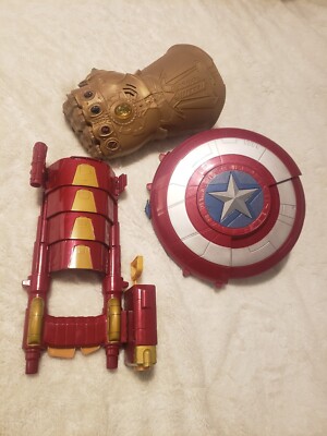 Marvel Avengers Toy Lot!  Iron Man, Captain America Shield & Thanos Gauntlet