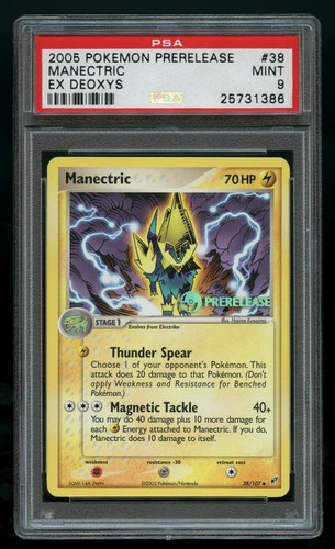 Pokemon Manectric 38/107 2005 EX Deoxys Prerelease PSA 9 Graded Card  - Picture 1 of 2