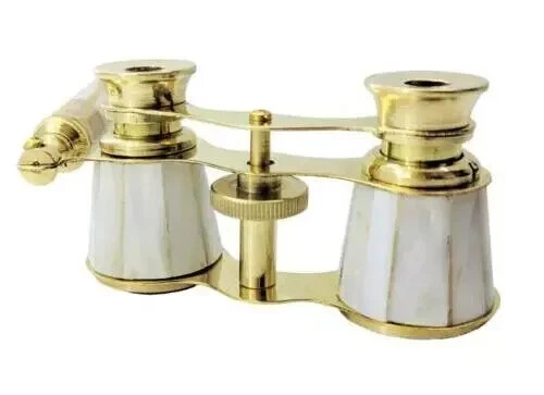 Vintage Brass Opera Glasses Mother of Pearl & Handle Brass Fittings France - Picture 3 of 6