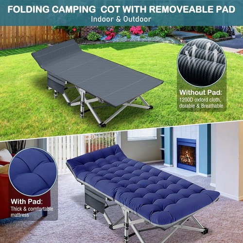 SLSY Cuna de Camping Plegable de Gran Tamaño con Estera para Adultos 1200 Capa D Oxford Cunas Cama - Imagen 5 de 72