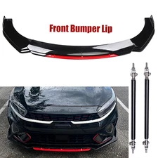 For Kia Forte Sedan Front Bumper Lip Splitter Chin Spoiler + Strut Rods Body Kit