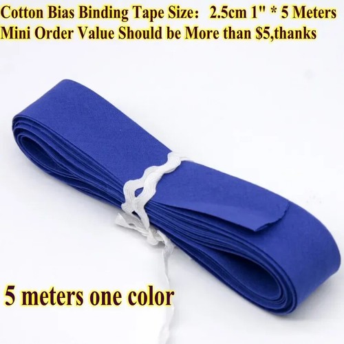Cotton Bias Bindnig Tape 1"width 5meters DIY Garment Accessories Handmade Tape - Picture 11 of 15