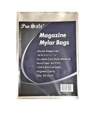 (50-Pack) Pro Safe Magazine Size Mylar Bags 8-5/8" x 10-15/16" 2 mil Archival