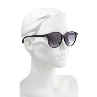 Kate Spade New York 55mm Black Round Sunglasses NWT w Case 