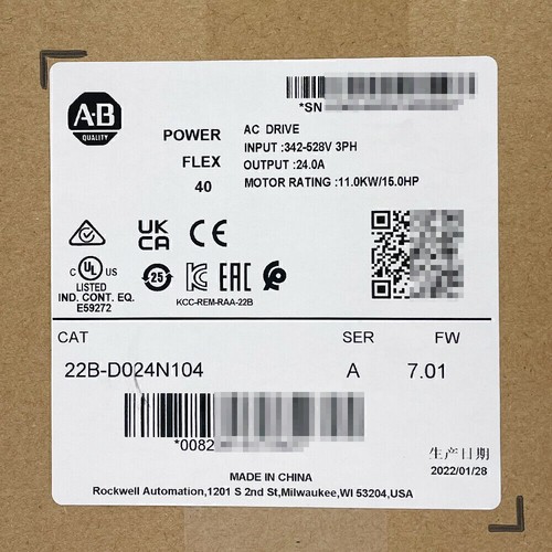 Allen Bradley 22B-D024N104 Powerflex 40 AC Drive 15.0HP 11.0KW FAST SHIP - Picture 3 of 8