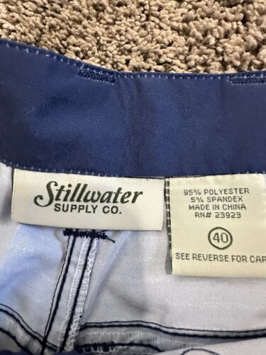 New Stillwater Supply Co Board Shorts Mens 40 Blue Striped Beach Swim - Picture 3 of 6