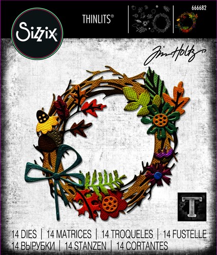 Sizzix Thinlits Die Set 14PK Vault Foliage Wreath by Tim Holtz  : July 2024 Rele - Bild 1 von 6