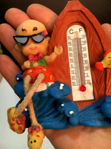 Thermometer ceramic Resin Fahrenheit Doll moveable Legs 3.5"X 3 Decorative - Picture 5 of 10