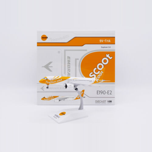 1:200 JC Wings Scoot Embraer ERJ-190E2 Passenger Airplane Diecast Model - Picture 12 of 12